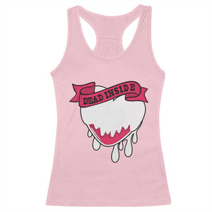 Valentine's Day Racerback Tank Top Dead Inside Melting Heart Goth TS09 Light Pink Print Your Wear