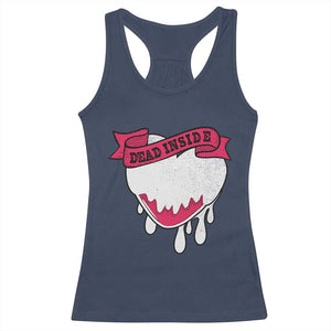 Valentine's Day Racerback Tank Top Dead Inside Melting Heart Goth TS09 Navy Print Your Wear