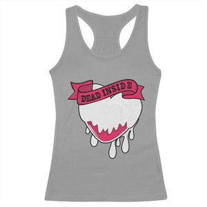 Valentine's Day Racerback Tank Top Dead Inside Melting Heart Goth TS09 Sport Gray Print Your Wear
