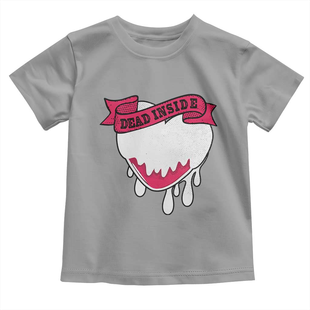 Valentine's Day Toddler T Shirt Dead Inside Melting Heart Goth TS09 Sport Gray Print Your Wear