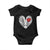 Valentine's Day Baby Onesie Gothic Valentine Skeleton With Barbed Wire Heart TS09 Black Print Your Wear