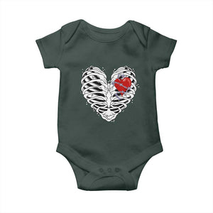 Valentine's Day Baby Onesie Gothic Valentine Skeleton With Barbed Wire Heart TS09 Print Your Wear