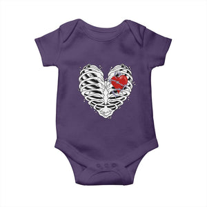 Valentine's Day Baby Onesie Gothic Valentine Skeleton With Barbed Wire Heart TS09 Purple Print Your Wear