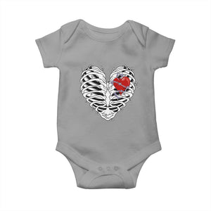 Valentine's Day Baby Onesie Gothic Valentine Skeleton With Barbed Wire Heart TS09 Sport Gray Print Your Wear