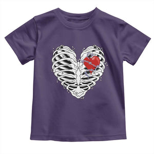 Valentine's Day Toddler T Shirt Gothic Valentine Skeleton With Barbed Wire Heart TS09 Purple Print Your Wear