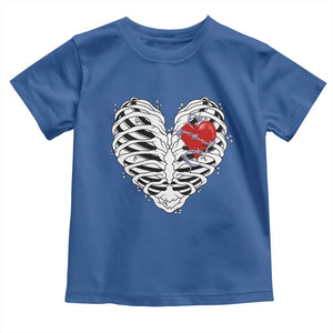 Valentine's Day Toddler T Shirt Gothic Valentine Skeleton With Barbed Wire Heart TS09 Royal Blue Print Your Wear
