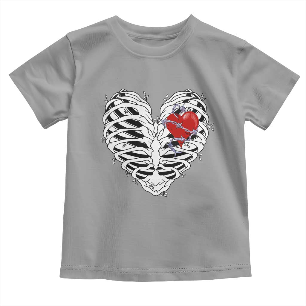 Valentine's Day Toddler T Shirt Gothic Valentine Skeleton With Barbed Wire Heart TS09 Sport Gray Print Your Wear