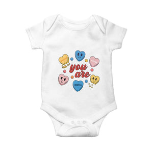 You Are Loved Worthy Enough Candy Heart Valentine's Day Baby Onesie TS09 White Print Your Wear