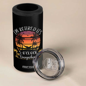 It's 5 O'Clock Everywhere I'm Retired 4 in 1 Can Cooler Tumbler Retirement At Beach Sunset Summer TS09 Print Your Wear