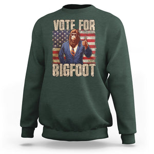 Vote For Bigfoot President Election Funny Sasquatch USA Flag Sweatshirt TS09 Dark Forest Green Printyourwear