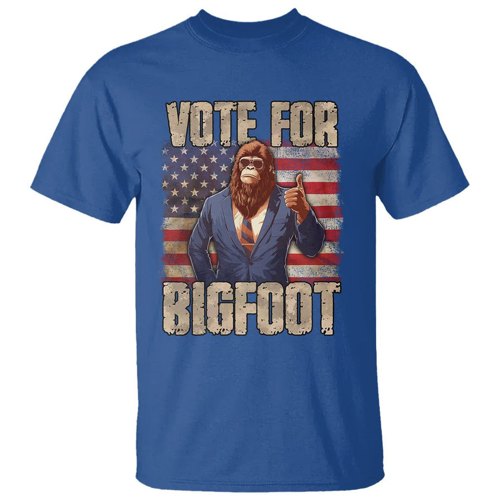 Vote For Bigfoot President Election Funny Sasquatch USA Flag T Shirt TS09 Royal Blue Printyourwear