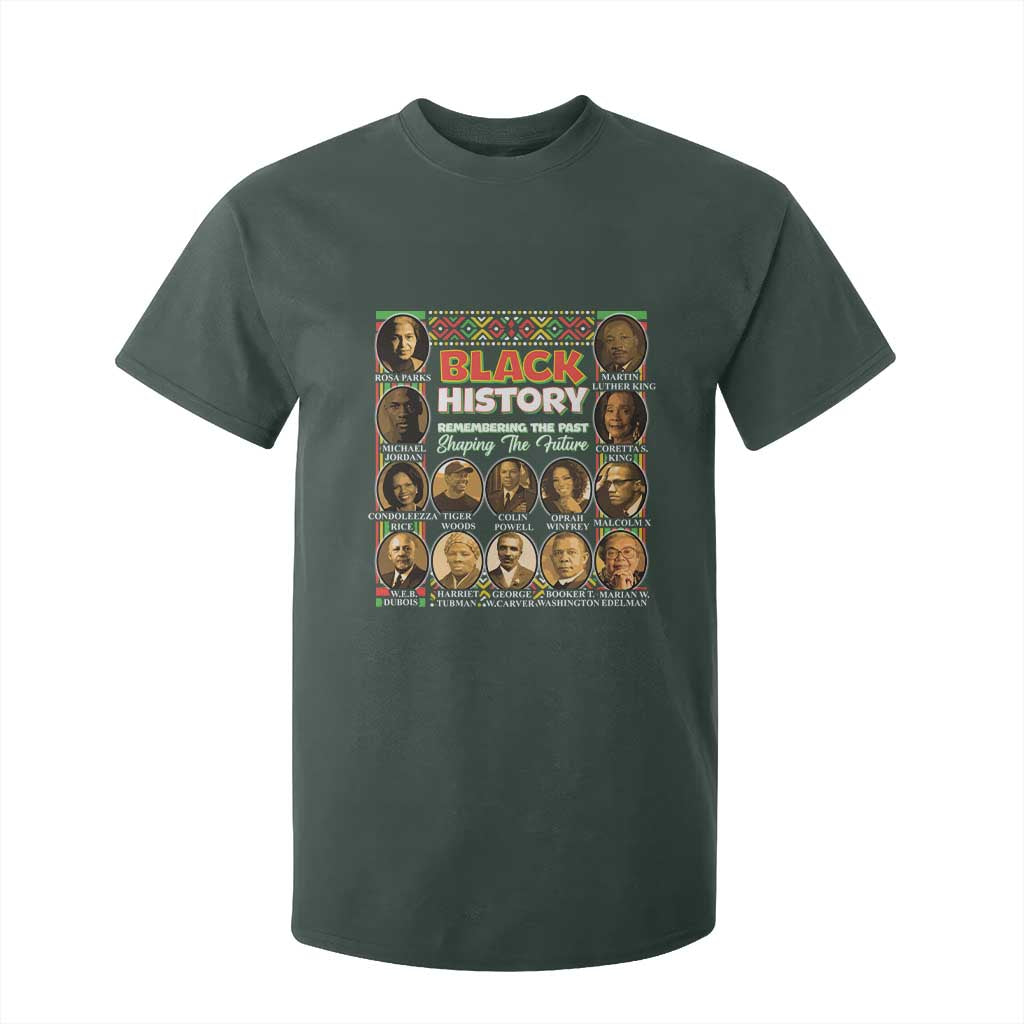 Black History T Shirt For Kid Remembering The Past Shaping The Future TS09 Dark Forest Green Print Your Wear
