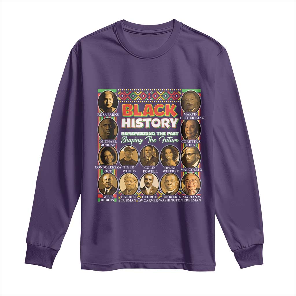 Black History Long Sleeve Shirt Remembering The Past Shaping The Future TS09 Purple Print Your Wear