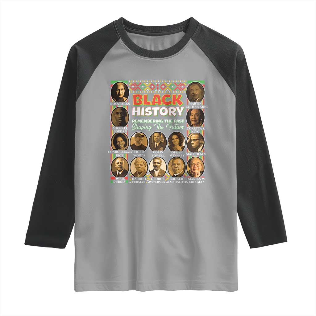 Black History Raglan Shirt Remembering The Past Shaping The Future TS09 Sport Gray Black Print Your Wear