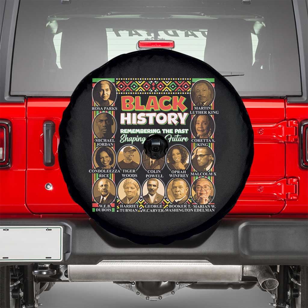 Black History Spare Tire Cover Remembering The Past Shaping The Future TS09 Black Print Your Wear