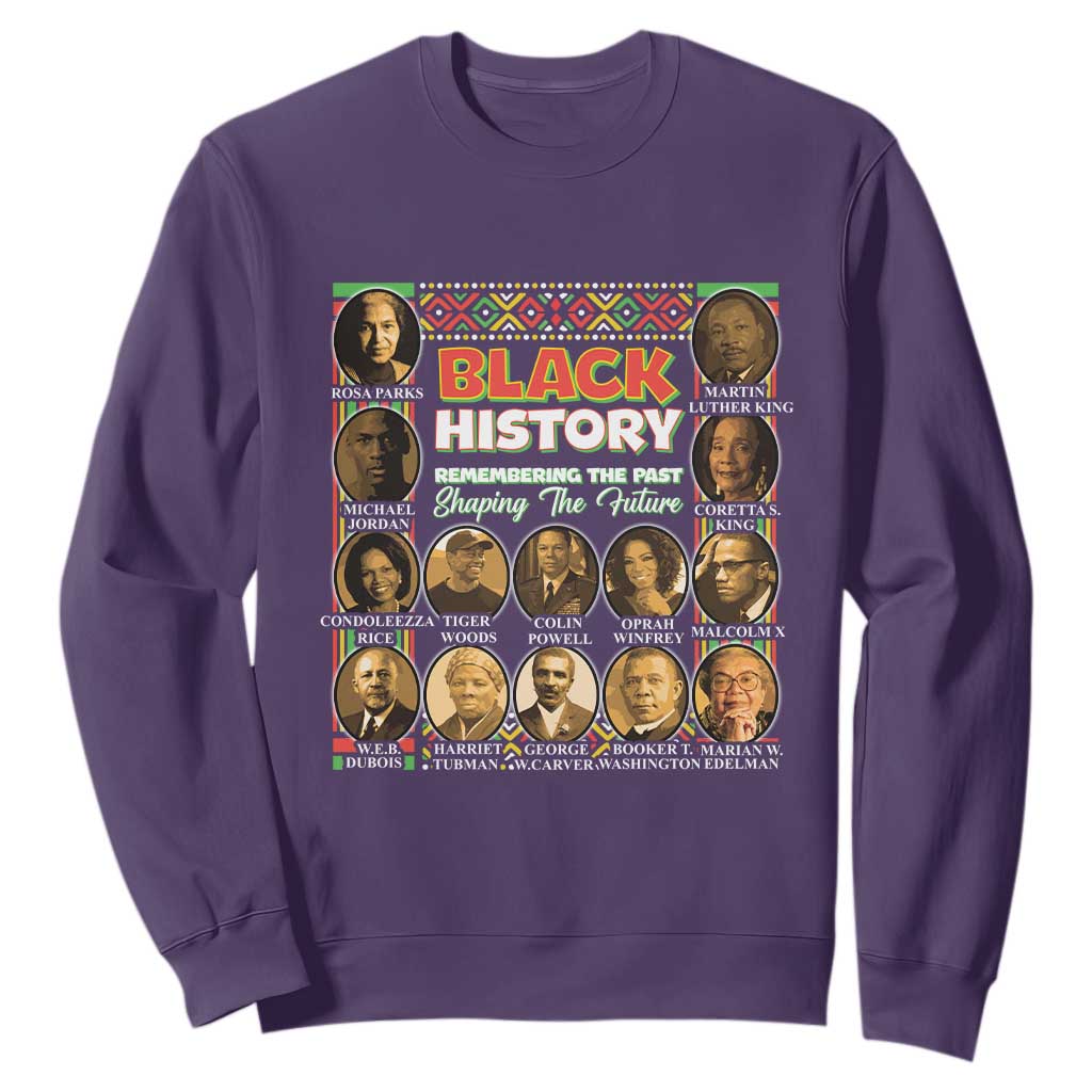 Black History Sweatshirt Remembering The Past Shaping The Future TS09 Purple Print Your Wear