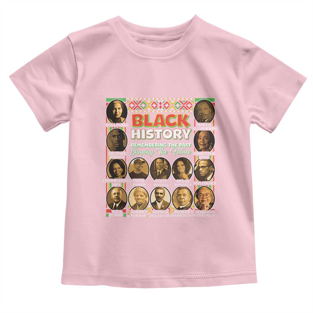 Black History Toddler T Shirt Remembering The Past Shaping The Future TS09 Light Pink Print Your Wear