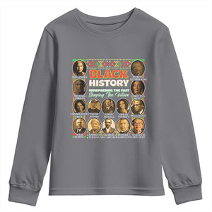 Black History Youth Sweatshirt Remembering The Past Shaping The Future TS09 Charcoal Print Your Wear