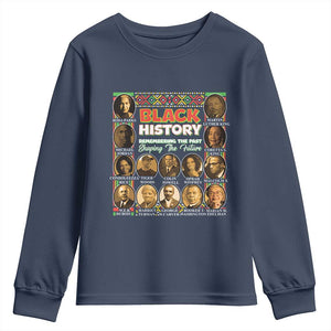 Black History Youth Sweatshirt Remembering The Past Shaping The Future TS09 Navy Print Your Wear