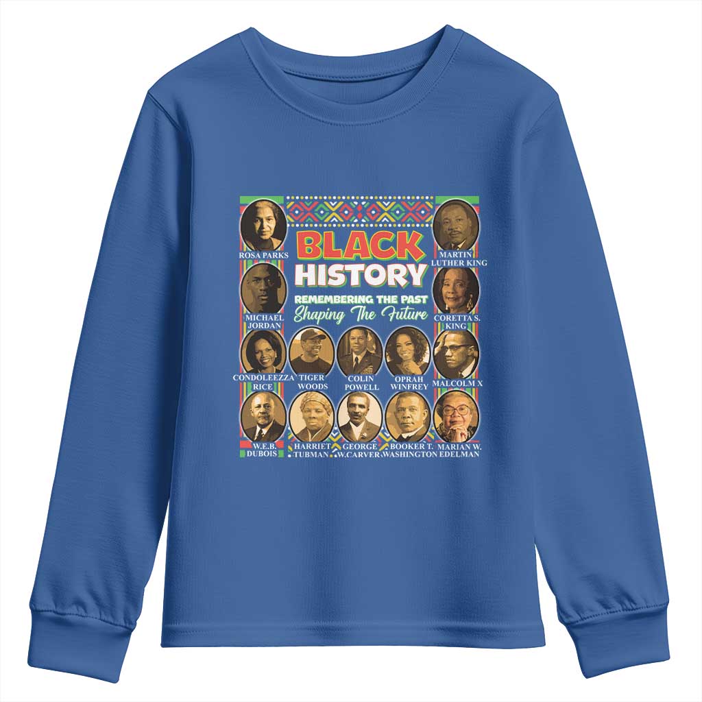 Black History Youth Sweatshirt Remembering The Past Shaping The Future TS09 Royal Blue Print Your Wear