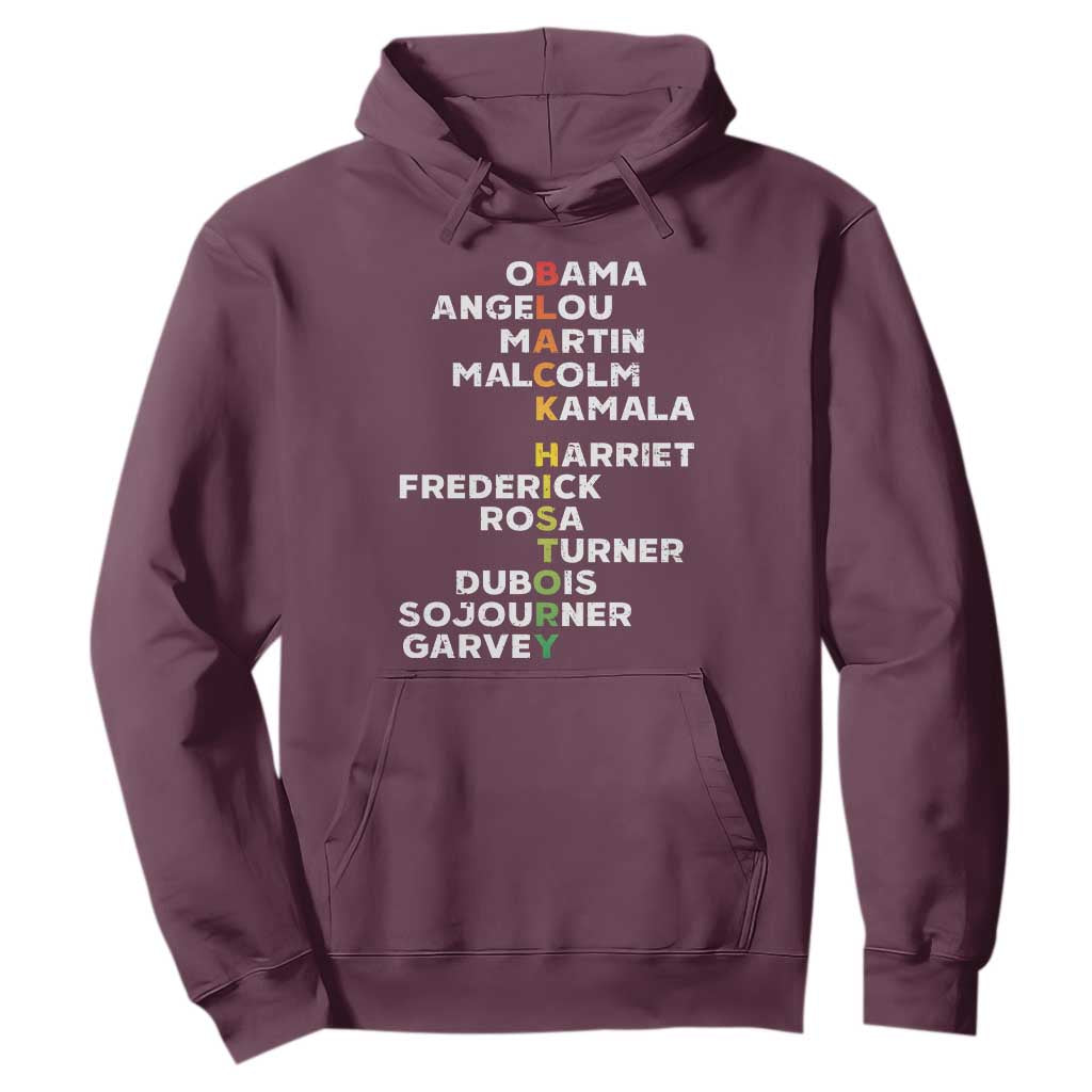 Black History Leaders Hoodie Obama Martin Malcolm Harriet TS09 Maroon Print Your Wear