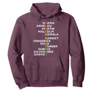 Black History Leaders Hoodie Obama Martin Malcolm Harriet TS09 Maroon Print Your Wear