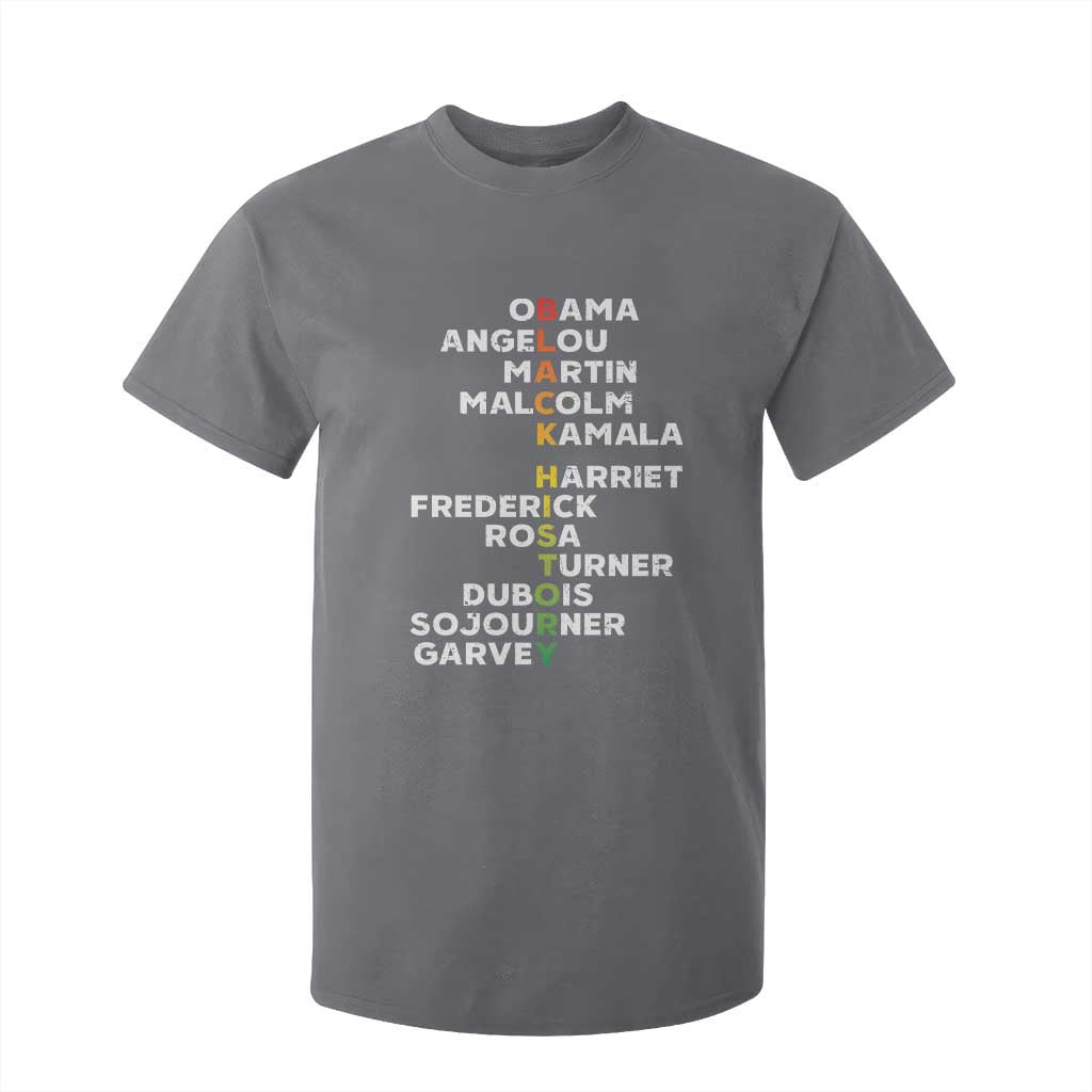 Black History Leaders T Shirt For Kid Obama Martin Malcolm Harriet TS09 Charcoal Print Your Wear