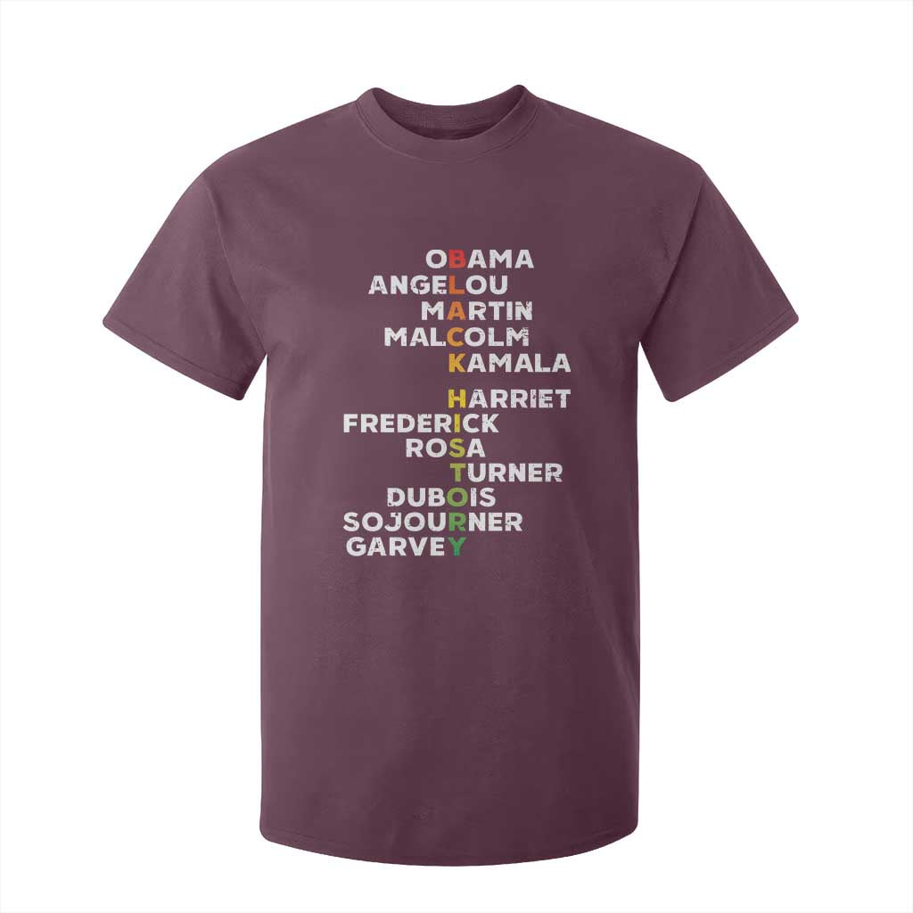 Black History Leaders T Shirt For Kid Obama Martin Malcolm Harriet TS09 Maroon Print Your Wear