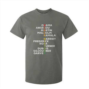 Black History Leaders T Shirt For Kid Obama Martin Malcolm Harriet TS09 Military Green Print Your Wear