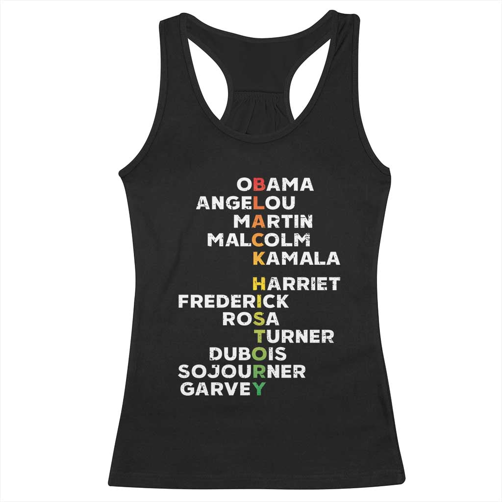 Black History Leaders Racerback Tank Top Obama Martin Malcolm Harriet TS09 Black Print Your Wear