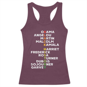 Black History Leaders Racerback Tank Top Obama Martin Malcolm Harriet TS09 Maroon Print Your Wear