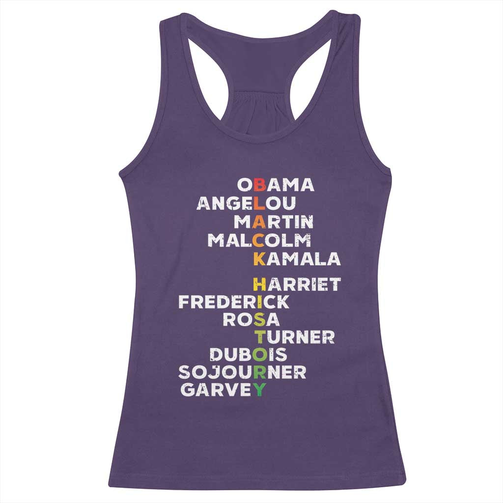 Black History Leaders Racerback Tank Top Obama Martin Malcolm Harriet TS09 Purple Print Your Wear