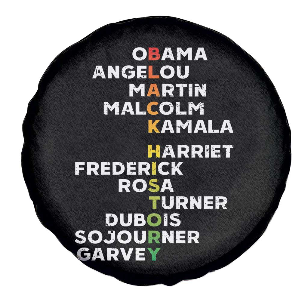 Black History Leaders Spare Tire Cover Obama Martin Malcolm Harriet TS09 Print Your Wear