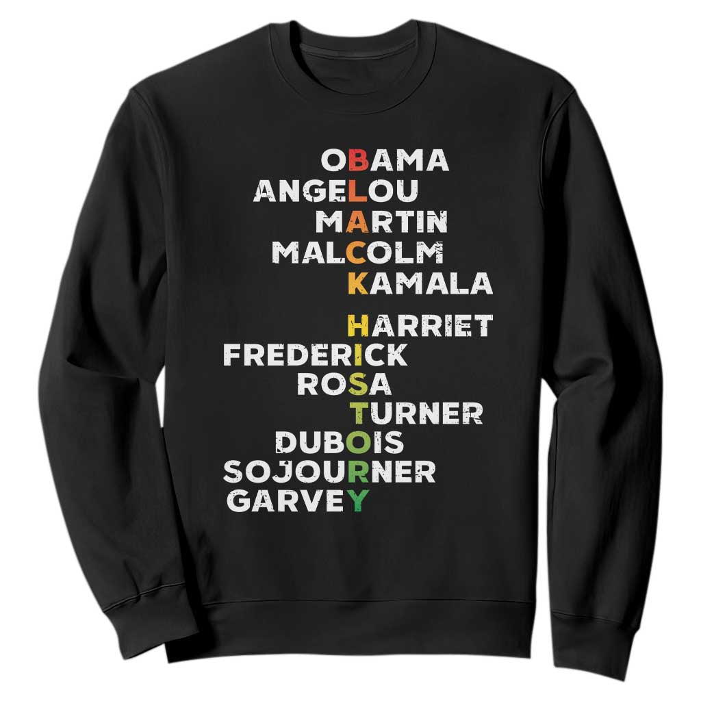 Black History Leaders Sweatshirt Obama Martin Malcolm Harriet TS09 Black Print Your Wear