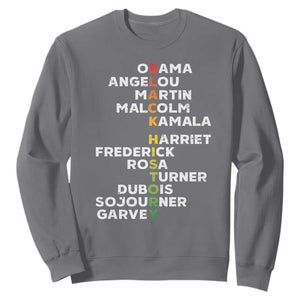 Black History Leaders Sweatshirt Obama Martin Malcolm Harriet TS09 Charcoal Print Your Wear