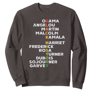 Black History Leaders Sweatshirt Obama Martin Malcolm Harriet TS09 Dark Chocolate Print Your Wear