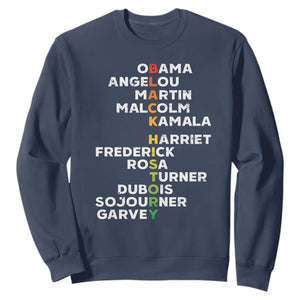 Black History Leaders Sweatshirt Obama Martin Malcolm Harriet TS09 Navy Print Your Wear
