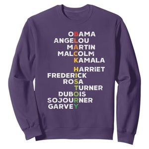 Black History Leaders Sweatshirt Obama Martin Malcolm Harriet TS09 Purple Print Your Wear