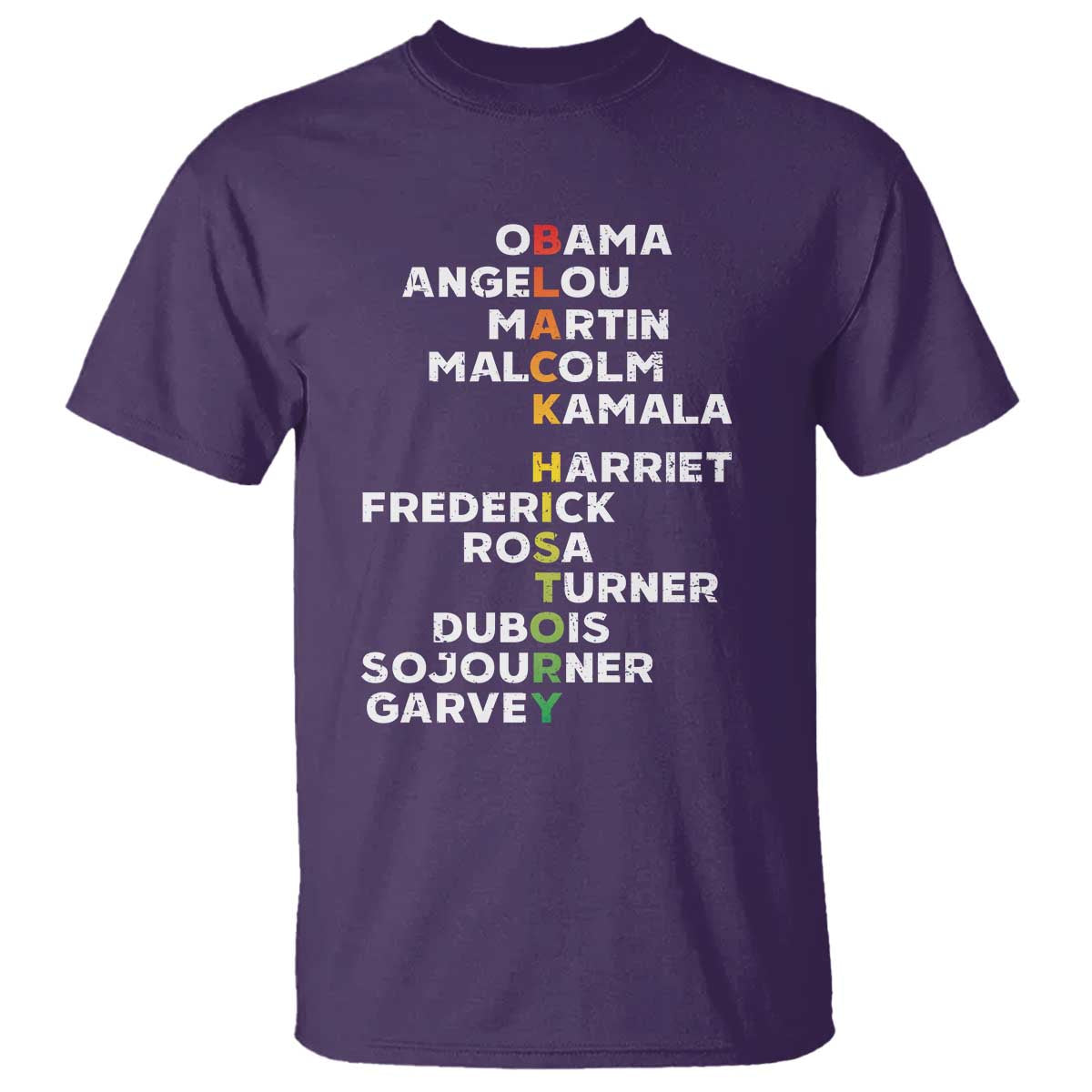 Black History Leaders T Shirt Obama Martin Malcolm Harriet TS09 Purple Print Your Wear