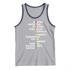 Black History Leaders Tank Top Obama Martin Malcolm Harriet TS09 Athletic Heather Navy Print Your Wear