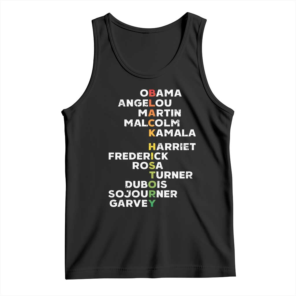 Black History Leaders Tank Top Obama Martin Malcolm Harriet TS09 Black Print Your Wear