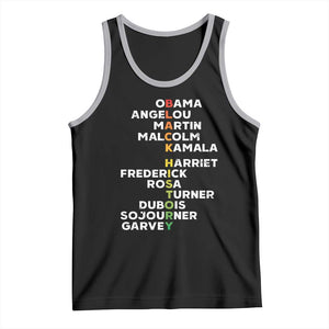 Black History Leaders Tank Top Obama Martin Malcolm Harriet TS09 Black Athletic Heather Print Your Wear