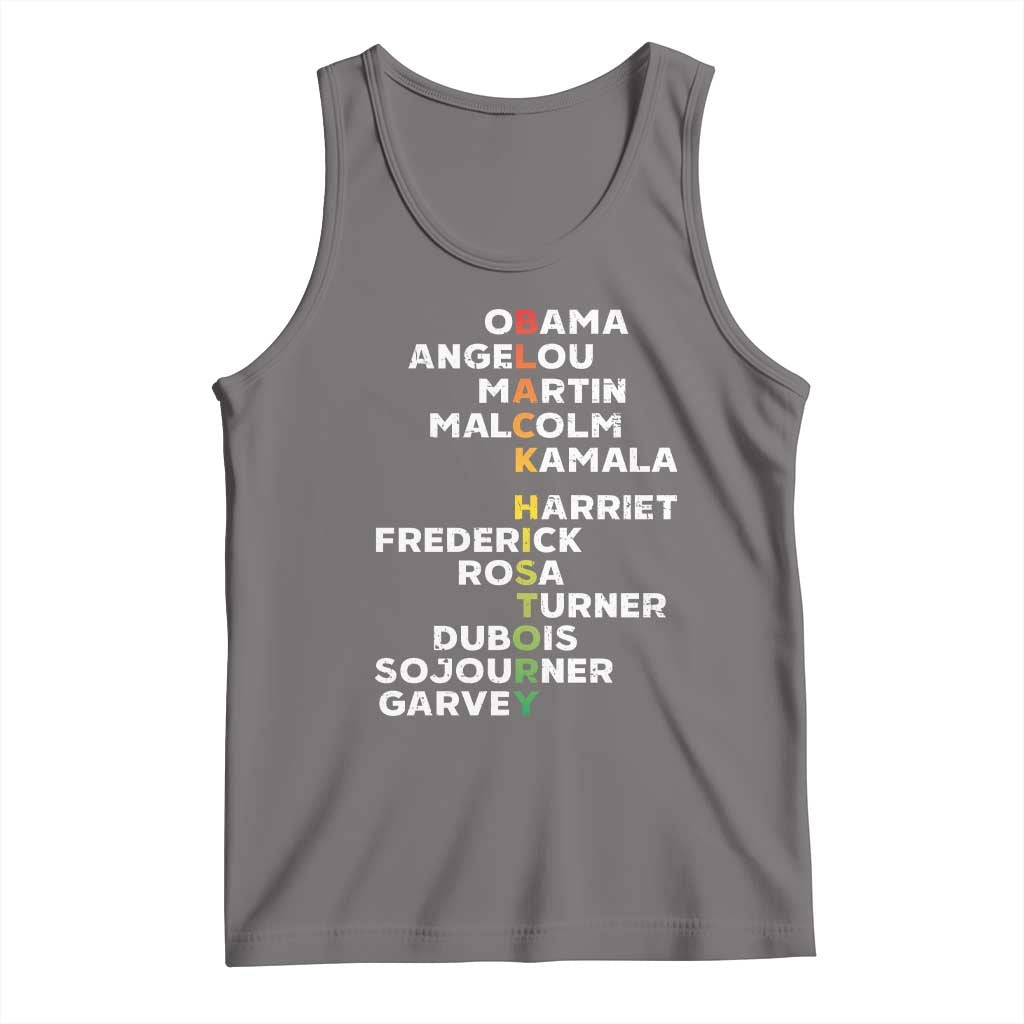Black History Leaders Tank Top Obama Martin Malcolm Harriet TS09 Deep Heather Print Your Wear