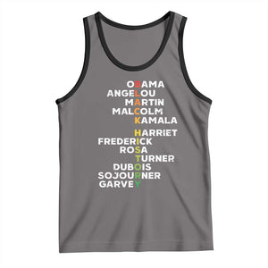 Black History Leaders Tank Top Obama Martin Malcolm Harriet TS09 Deep Heather Black Print Your Wear