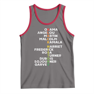 Black History Leaders Tank Top Obama Martin Malcolm Harriet TS09 Deep Heather Red Print Your Wear