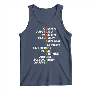 Black History Leaders Tank Top Obama Martin Malcolm Harriet TS09 Navy Print Your Wear