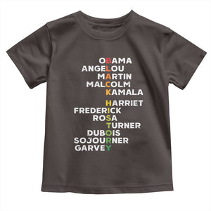 Black History Leaders Toddler T Shirt Obama Martin Malcolm Harriet TS09 Dark Chocolate Print Your Wear