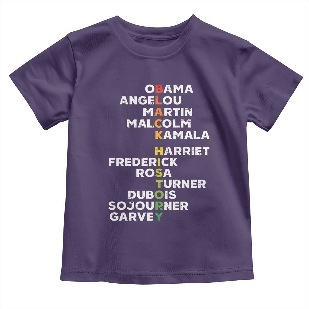Black History Leaders Toddler T Shirt Obama Martin Malcolm Harriet TS09 Purple Print Your Wear