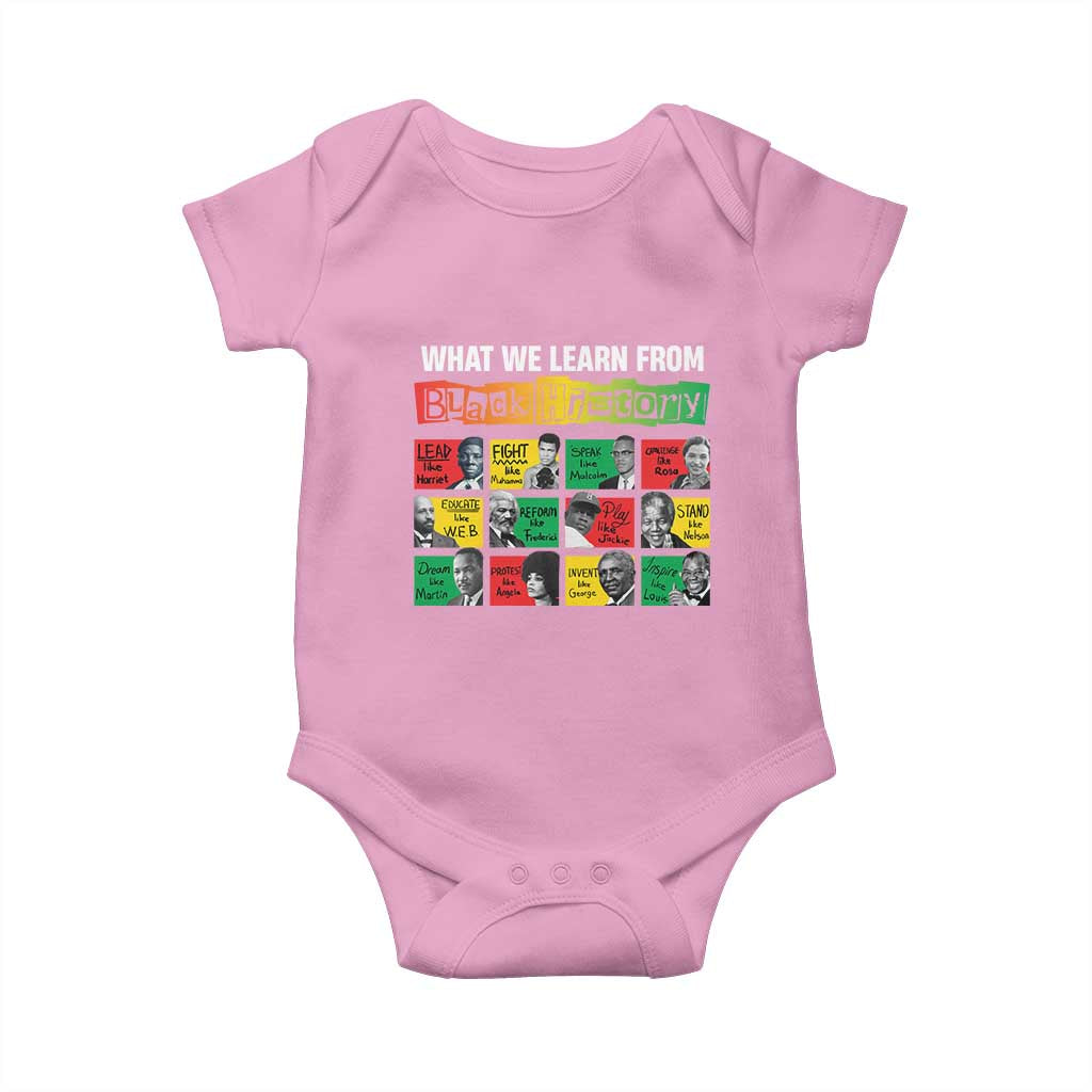 What We Learn From Black History Baby Onesie TS09 Light Pink Print Your Wear