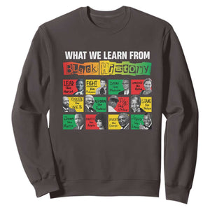 What We Learn From Black History Sweatshirt TS09 Dark Chocolate Print Your Wear